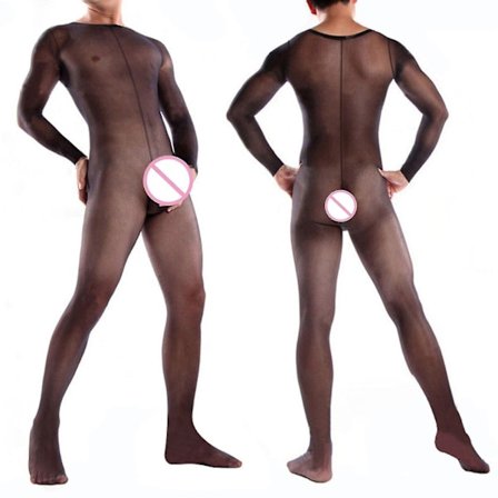 Mote Herre Nattklubb Åpen Skritt Sexy Pyjamas Sexy Helkroppsstrømper