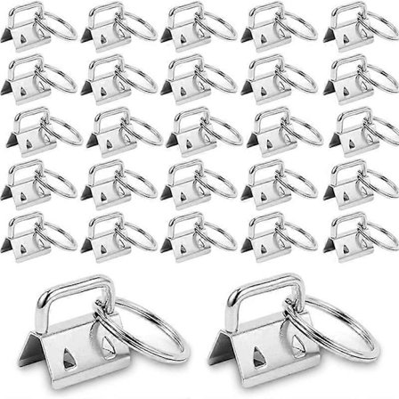 50 stk. nøkkelringbeslag, snor-emner klemme lås anheng, armbåndbeslag med nøkkelring