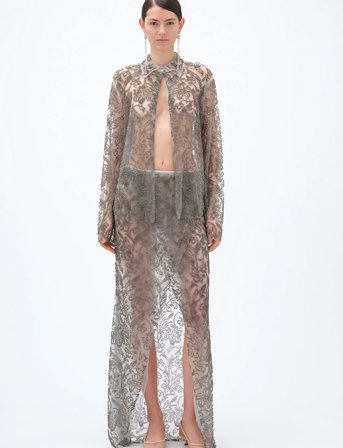 REMAIN Birger Christensen Open Front Shirt - Grey - 40