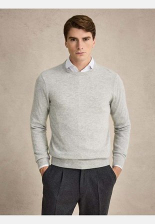 John Henric Cashmere Sweater Noah Tröjor Herr Grå S