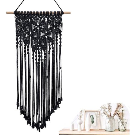 Vävd Tapet Väv Butterfly Mönster Väggbonad Bohemisk Handgjord Dekoration (MS7329B Svart 40*70 40*70)