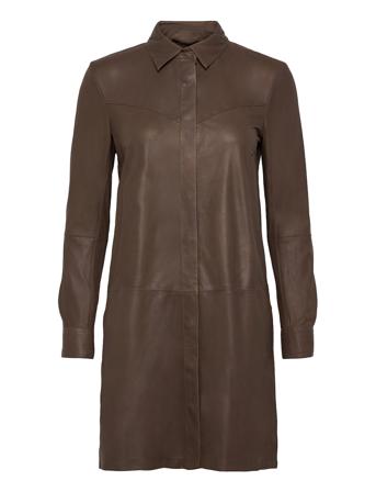 Long Shirt Dresses Shirt Dresses Brun DEPECHE*Betinget Tilbud