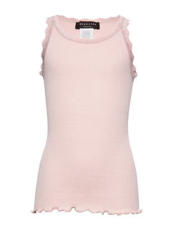 Silk Top W/ Lace Pink Rosemunde Kids
