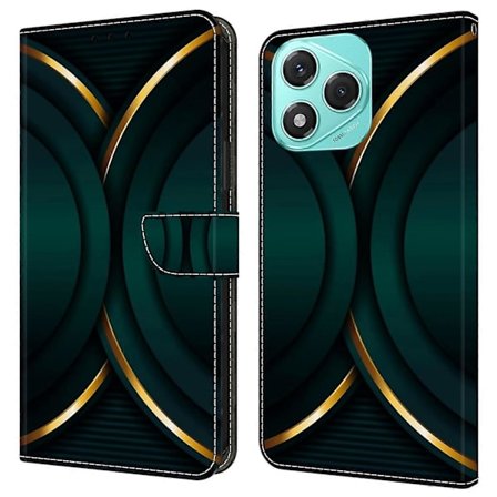 Honor 400 Lite 5G -kotelo, 3D-kuvioitu PU-nahkalompakkopuhelinkotelo jalustalla