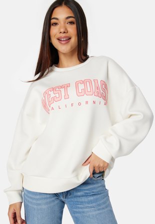 VILA Visif Oversize Sweat Top Optical Snow:Pr.Comb Klær
