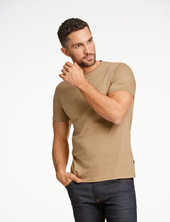 Lindbergh Black Mercerized Cotton Tee S/S - Beige - S