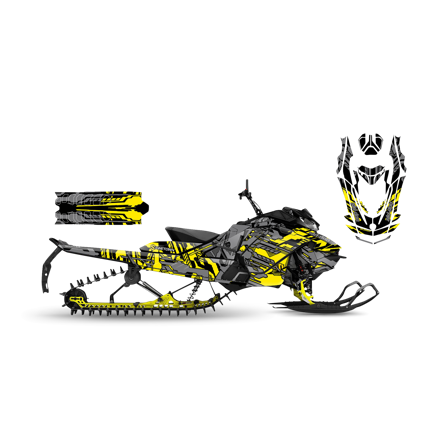 Dekalkit SweTown Ectic Grå-Gul - Ski-Doo Freeride 850 E-Tec Turbo 165 2021-2022