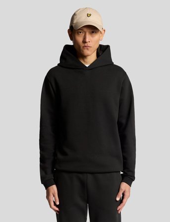 Lyle & Scott Logo Brushback Pullover Hoodie - Black - XS