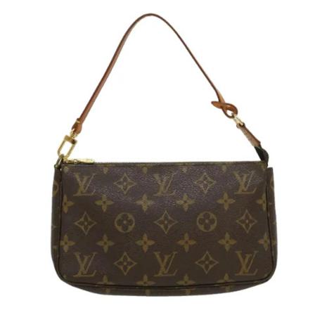 Louis Vuitton Vintage, Pre-owned Pochette Accessoires Monogram Bag Bruin, Dames, Maat:ONE Size,leather