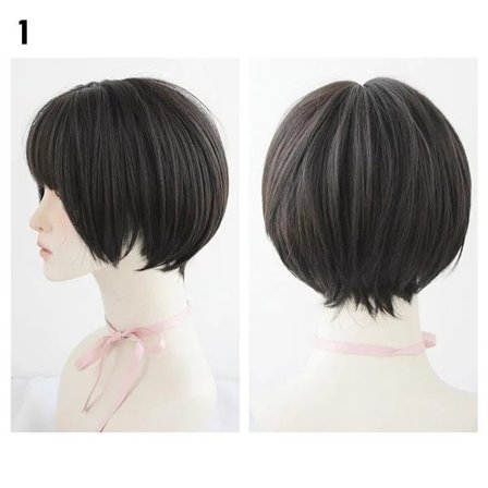Kort Peruk med Lugg Peruk 1 1 1[ca]_tfrf