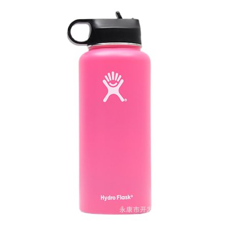 18oz isolerad vattenflaska med sugrör, pip och skruvlock av rostfritt stål, bärbar sportflaska för utomhusbruk, vakuumflaska i rostfritt stål (rosa)