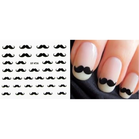 1 ark selvklebende negledekorasjoner med bart
