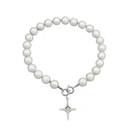 Hvid Pearlia til korsvedhæng halskæde til mænd kvinder festivalgaver