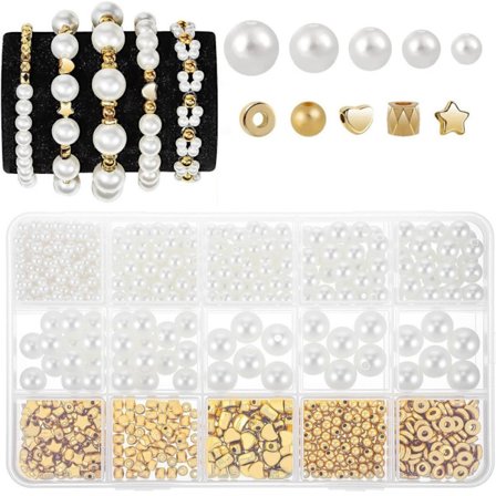 720 Perlesæt - Til Fremstilling af Perlesmykker - Armbåndssæt - Hvid
