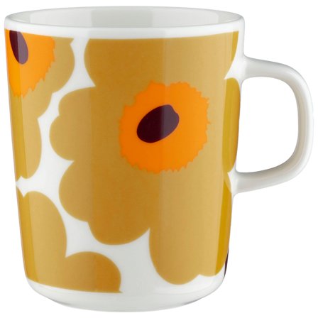 Marimekko Unikko mugg 2,5 dl, vit/karamell/orange | Dukning & Servering > Muggar & Koppar | Bagaren och Kocken
