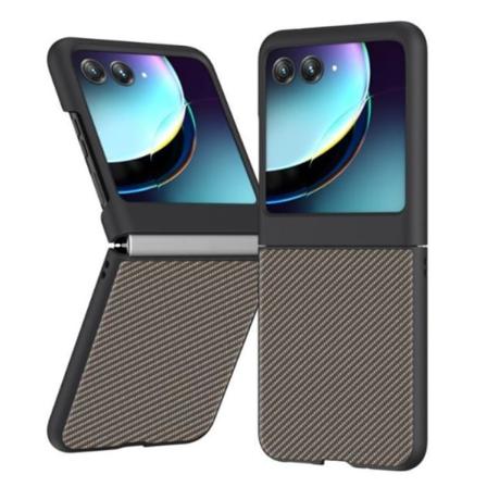 Motorola Rzar 40 Ultra -puhelinkotelo hiilikuitua ja nahkaa - kulta