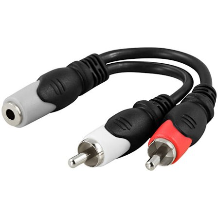 DELTACO multimedia-adapter 3,5mm ho till 2xRCA ha