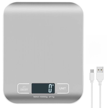 Digital fraktvåg med rostfri panel, 10 kg/1 g noggrannhet, lämplig för paket, småföretag, kök, mat, handgjorda produkter