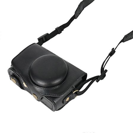 PU Læder Beskyttelsestaske til Digitalkamera til Canon SX740 HS/ SX730/ SX720, med Skulderrem [DB]