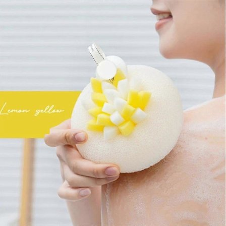 Erittäin pehmeä auringonkukka-imukuppikylpypallo, 2-in-1 auringonkukka-pesusieni