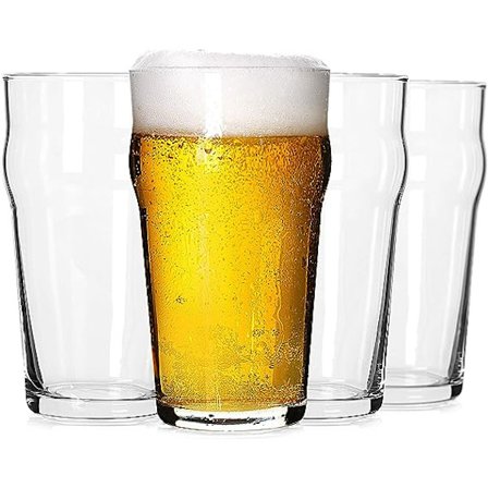 Pintglas, 19oz Brittiska Öl Glas, Klassiska Hantverksöl Glas, Premium Öl Glas Tumlare Set om 4, Pub Öl Glas, Unik Design Öl Glas Ea