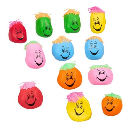 Anti-Stress Squeeze -pallot, suuret, lateksi ja maissijauho, 12 kpl