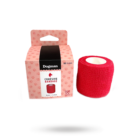Dogman Självhäftande Bandage Röd - Hundapotek