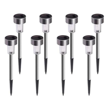 8x Solcelledrevne hagelys - LED-WELLNGS silver