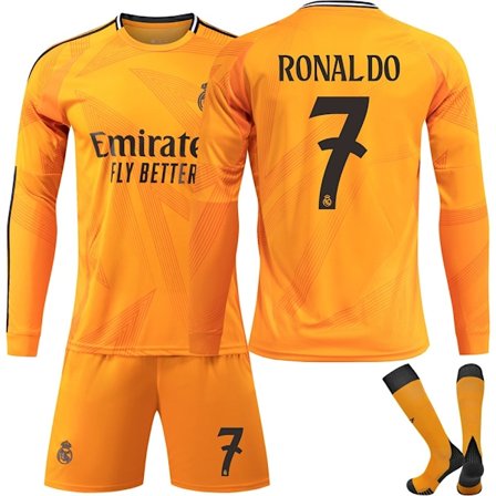 2425 Real Madrid fotbollsuniform nr 5 Bellingham nr 7 Vinicius långärmad fotbollsuniform kostym vuxna barn nr 7 Ronaldo-Perfekt