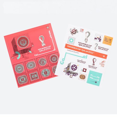 Set med 2 ark 2022 FIFA World Cup-klistermärken, Qatar World Cup Mascot Applique Decorat