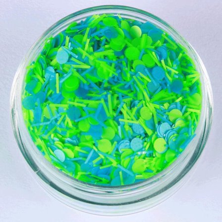 Negleglitter - Mix - Grøn storm - 8ml - Glitter