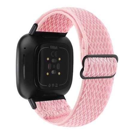 Fitbit Sense 2 / Versa 4 klockarmband i elastisk nylon - Rosa