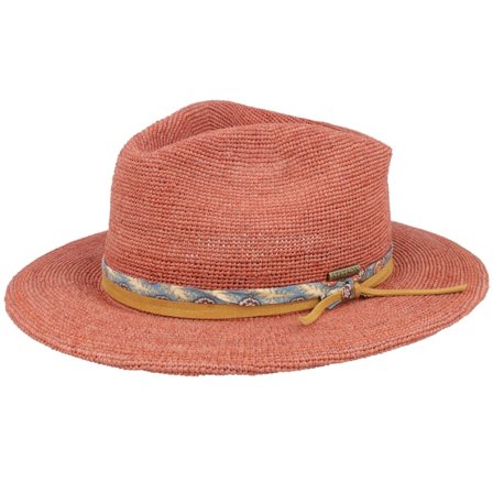 Stetson - Orange straw Hut - Traveller Raffia Crochet Burned Orange Straw Hat @ Hatstore