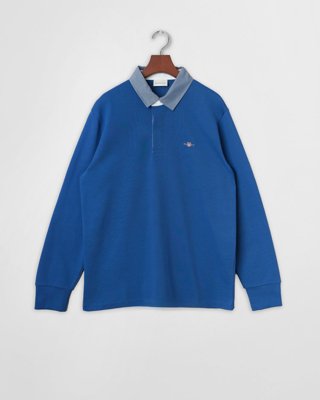 GANT - Chambray heavy rugger til herre rich blue