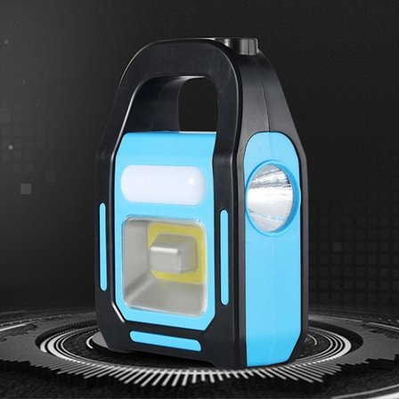 Bærbar lampe, bærbar arbeidslampe, solenergi, USB, nødlading, utendørs regntett camping sterkt lys(BU)