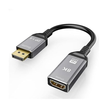 8k DisplayPort -yhteensopiva sovitin, sovittimet uros naaras, tukee 8k 60hz 4k 120hz Ultra Resol
