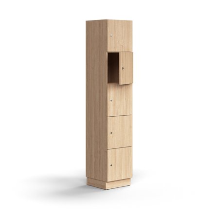 Schließfachschrank QBUS, 2025x400x420 mm, Eiche