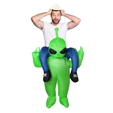 Oppblåsbar kostyme Alien Grønn Morsom Oppblåsbar Kostyme Maskerade Kostyme Cosplay for Halloween Cosplay Fest(For 3.9 FT - 4.9 FT)