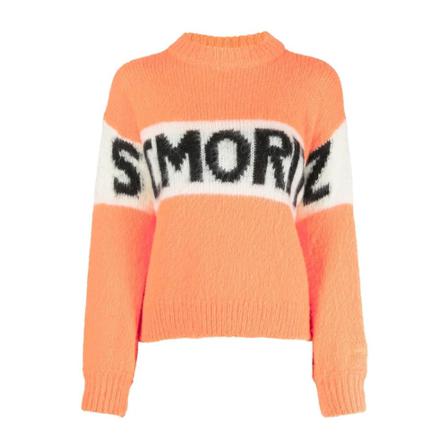 Saint Barth, Round-neck Knitwear Oranje, Dames, Maat:L
