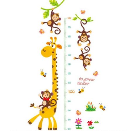 Monkey Børns Højde Væg Diagram | Skræl og klæb vægklistermærker til babyværelser