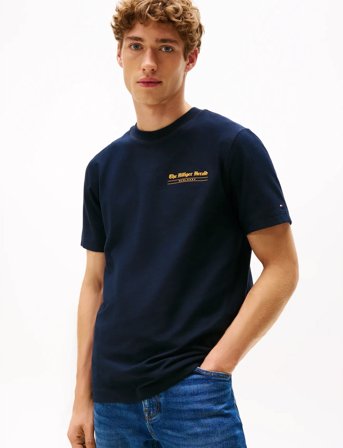 Tommy Hilfiger Hilfiger Herald Back Graphic Tee - Navy - S