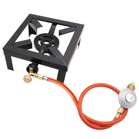 8KW Gas Kokring Gjutjärnsbrännare Stor LPG Spis Utomhus Kök Järnram Bärbar Eldkontroll