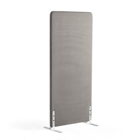 Skärmvägg ZONE, 1700x800x46 mm, tyg Hush, vita ben, ljusgrå