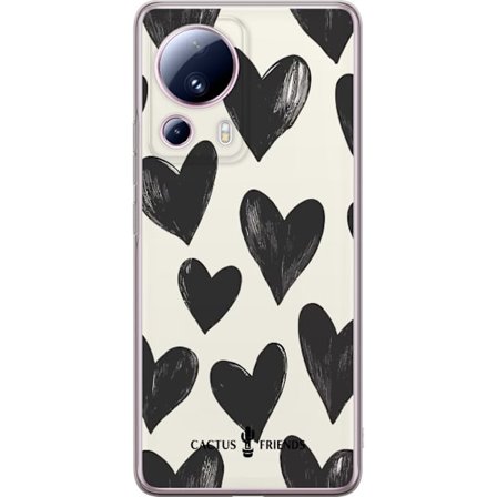 Kompatibel Mobilcover til Xiaomi Xiaomi 13 Lite Cactus and Friends - Bold Black Love Pattern