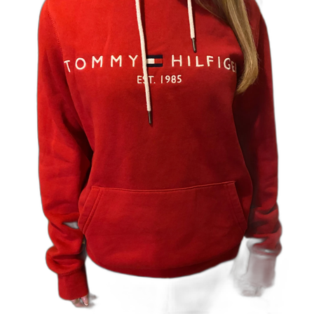 Röd hoodie från Tommy Hilfiger
