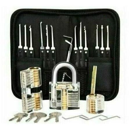 Ammattimainen lukon poimintasarja, 26 salasanan allekirjoitussarjaa ja 3 läpinäkyvää riippulukon poimintasarjaa