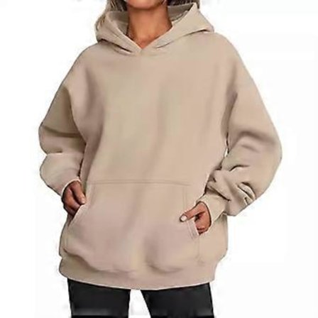 Naisten löysät hupparit pitkähihainen pusero (S Khaki)