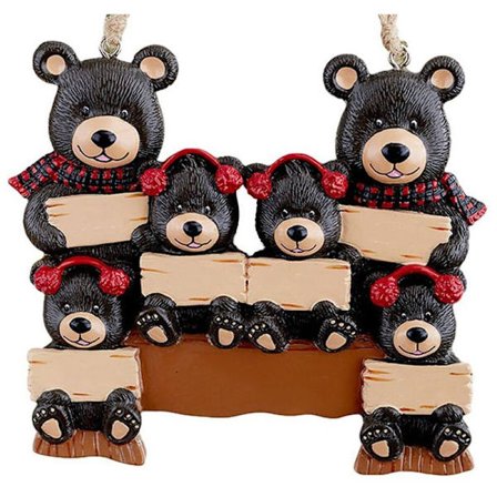 Personoitu joulukuusen riipus Perheen ripustettava koriste 6 karhun riipuskoriste