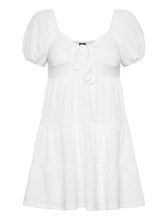 Gina Tricot Puff Sleeve Mini Dress - White - XL