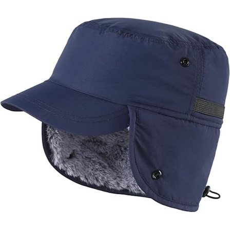 Miesten talvihattu visiirillä, lämpimät korvaläpät, täysin vuorattu tekoturkiksella, baseball-lippis, metsästyshattu